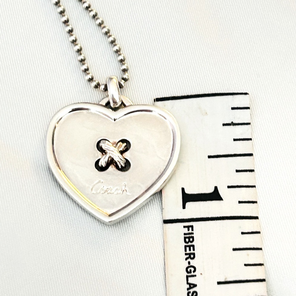 💰SOLD💰RARE Coach 925 Sterling Silver Heart Necklace - Picture 9 of 11